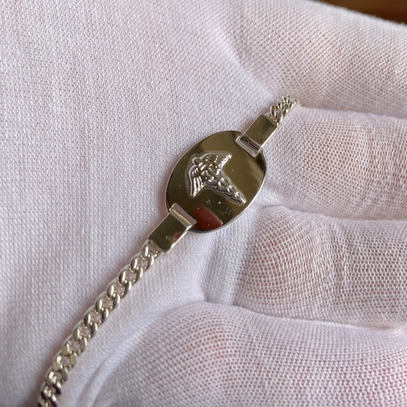 CHILD - 925 Italian Silver Medic alert bra… - Picture 5 of 5